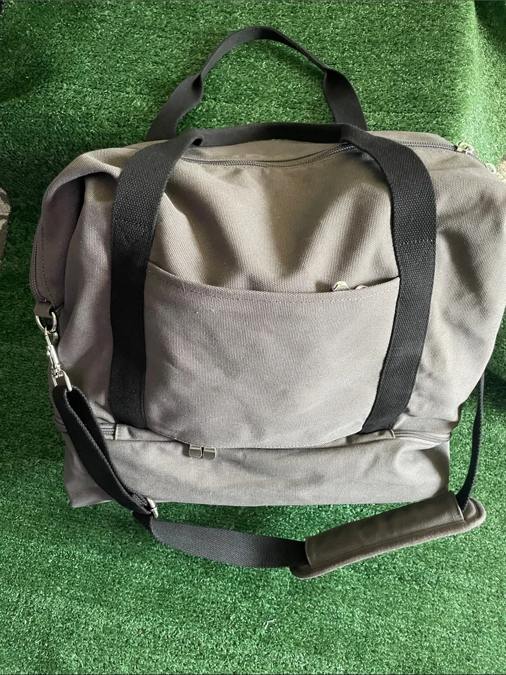 LO & SONS Catalina Deluxe Large Gray Tote Weekender Travel Bag Canvas Carry All